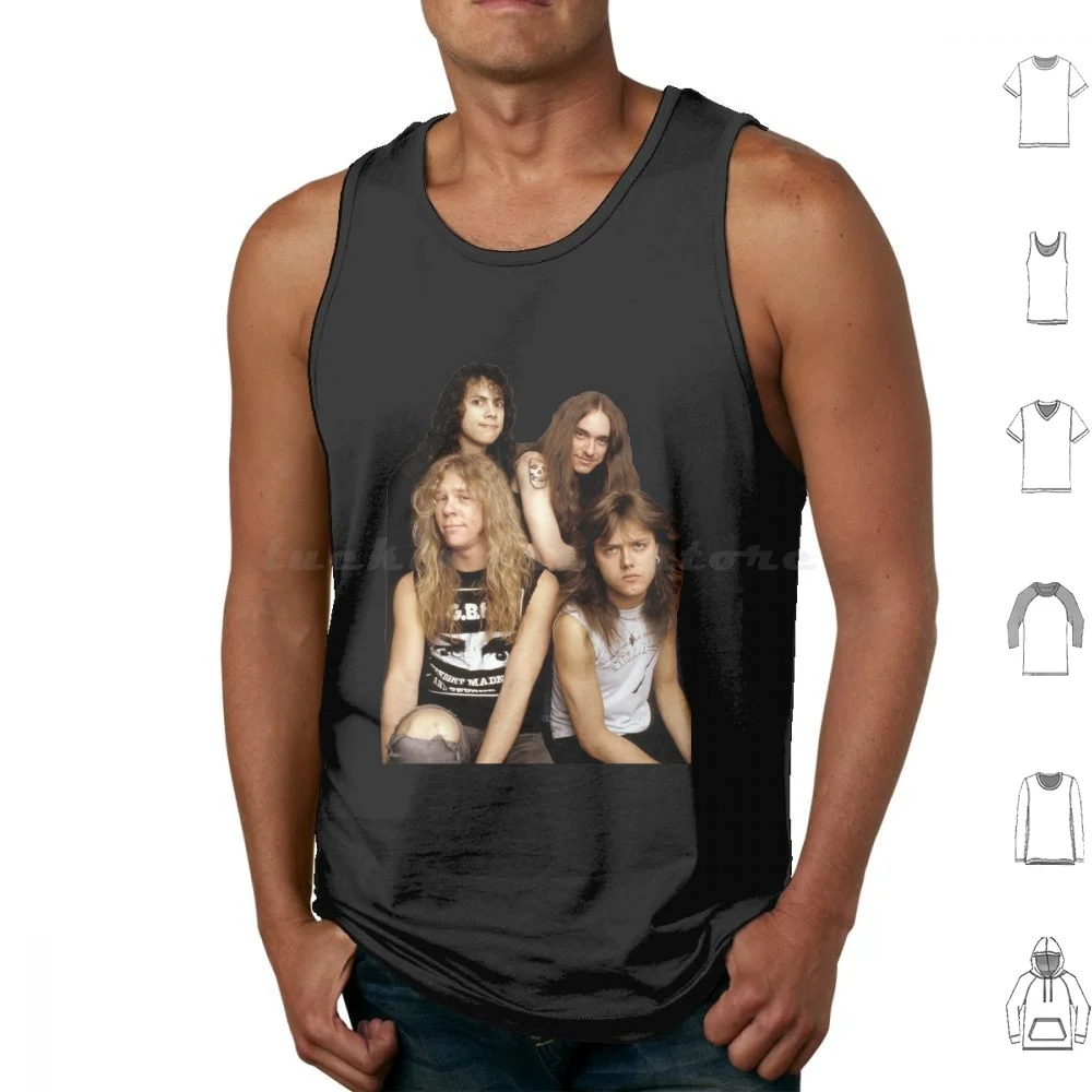 2 Tank Tops Print Cotton James Lars Ulrich Kirk Hammett Cliff Burton Jason Newsted 80S 90S Metal Classic Heavy Metal