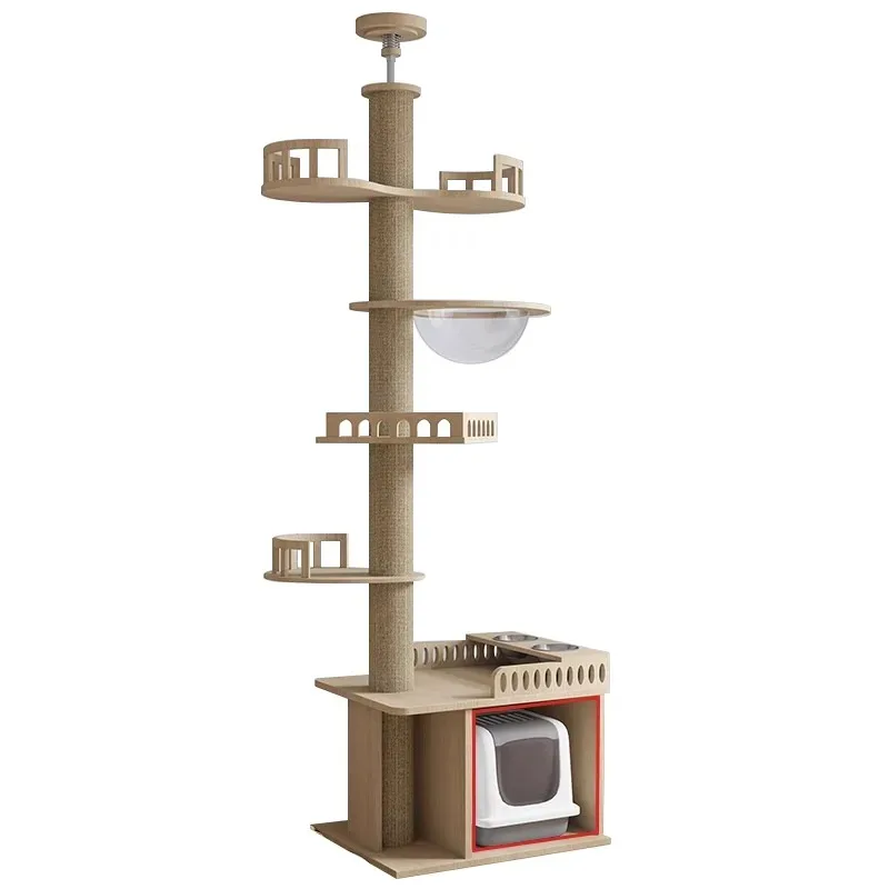 

Cat Toy Source Factory Wholesale Tongtian Column Cat Climbing Frame Solid Wood Bold and Solid Wood Multifunctional