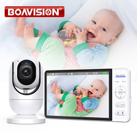 Video Baby Monitor 7'' 1080P HD Large Display 4X Zoom TF Card Slot Feeding Timer 2 Way Audio Security Camera Babysitter ABM780