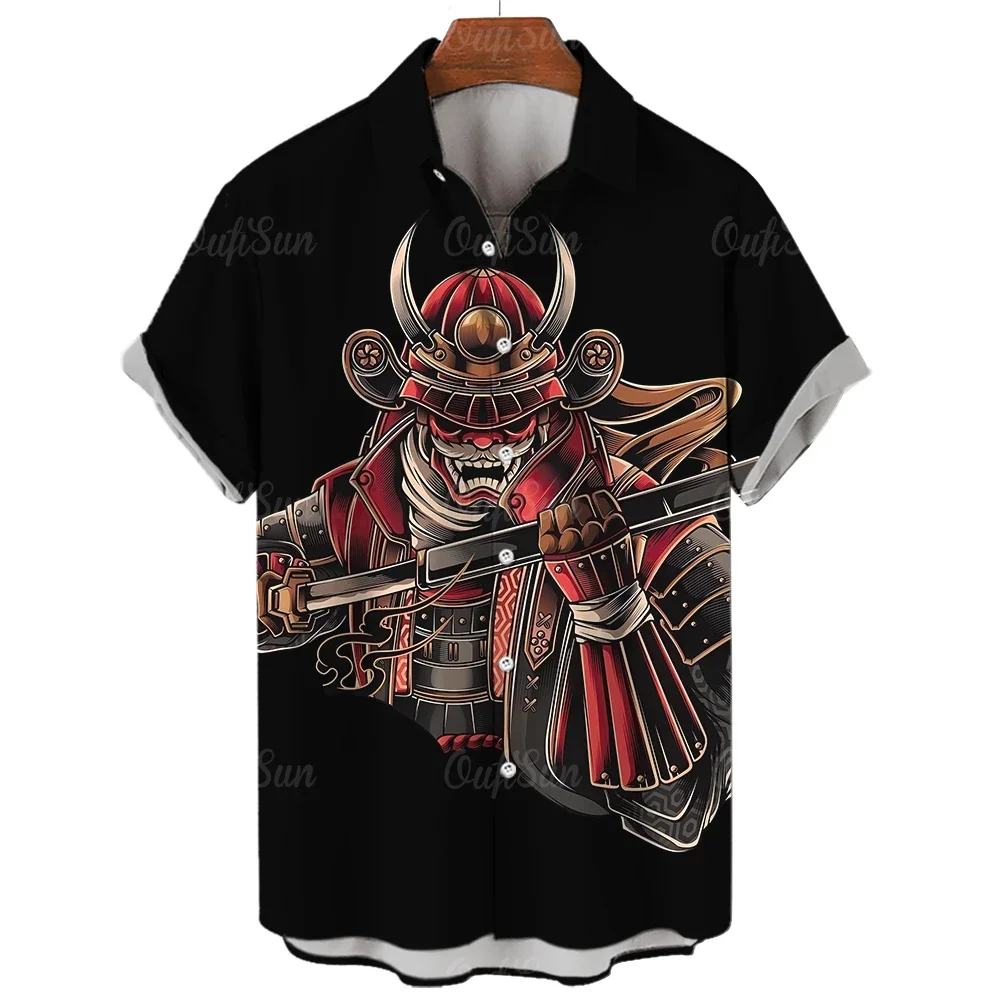 

Men's Hawaiian Shirt Tessffel Samurai Japanese Samurai 3d Printed Shirt Men's Fashion Summer Harajuku Casual Plus Size Men's Shi