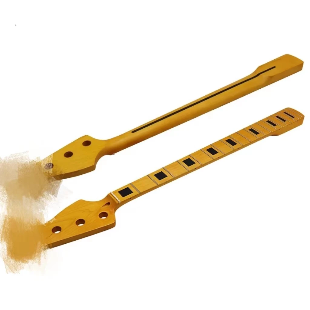 

Exquisite Four-string Electric Bass Neck, Yellow Plus Maple Mute, Photoelectric Bass Handle, DIY Accessories, 4-string, 20 Pin