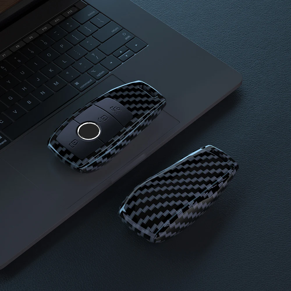 Coque de protection pour clé de voiture en carbone ABS, pour Mercedes Benz classe A C E S G W177 W205 W213 X167 W222 CLA GLE GLB GLS AMG Maybach