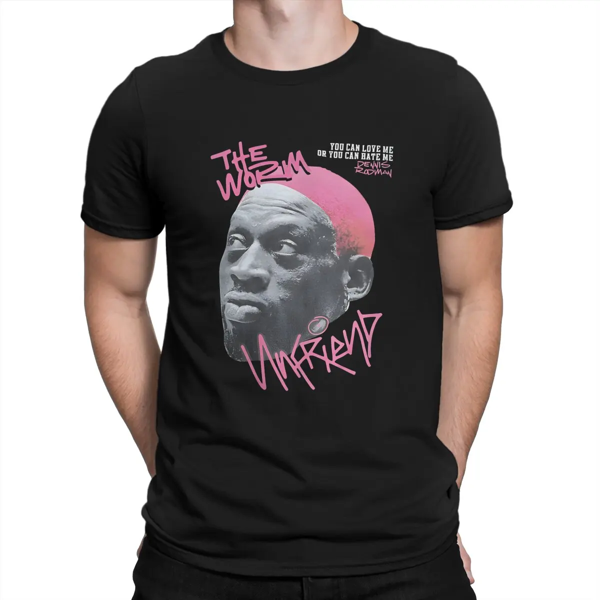 Dennis Rodman T-Shirts Men  Cool Cotton Tees Round Collar Short Sleeve T Shirts Party Clothes