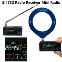 SI4732 0.5-108mhz Pocket Mini Radio LSB USB AM FM All Band Radio Receiver 1.9inch IPS Screen HF SW MW VHF Radio with Antenna