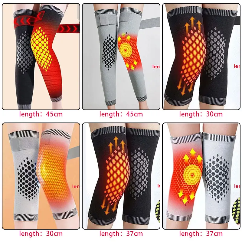 1 Pair Knee Massager Self-heating Support Knee Pads Warm Knee-joint Antislip Leg Warmers Guard Protector Long Thermal Wraps