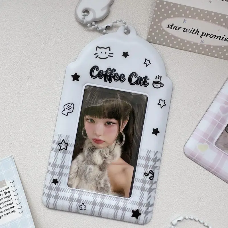 3 Inch Photo Card Case Kpop Idol: Photocard Protector Display Sleeve Angel Wings Pendant Keychain Gift
