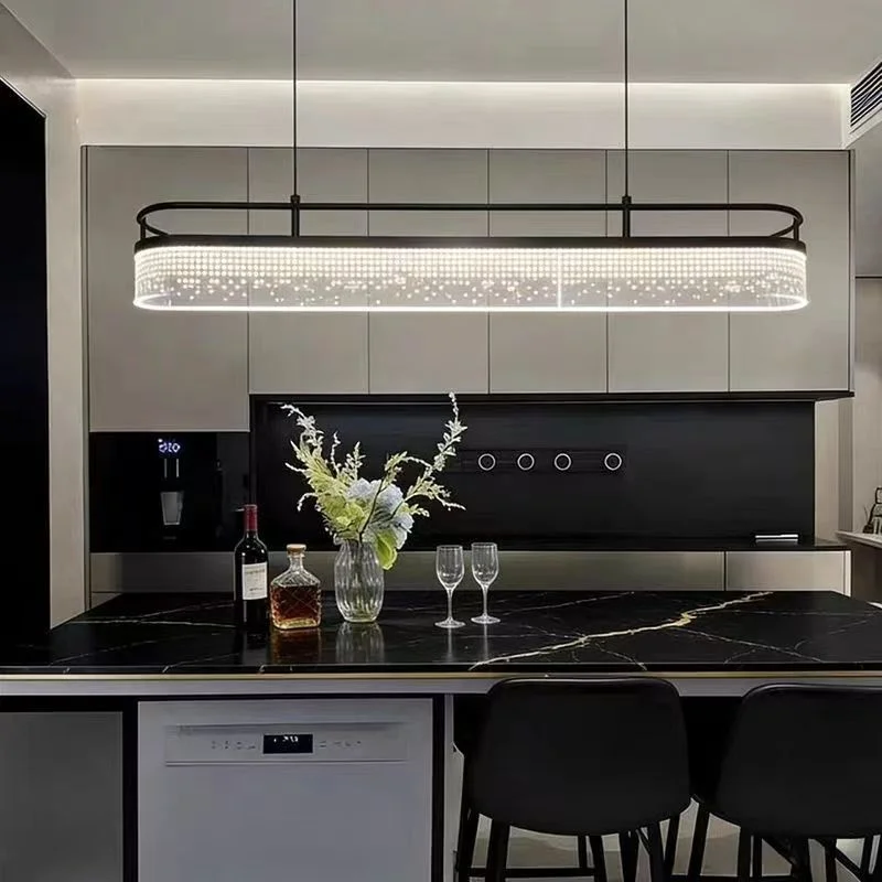 Modern Minimalist And Luxurious Long Bar Tea Room Study Cashier Tea House Office Reception Room Starry Sky Designer Pendant Lamp