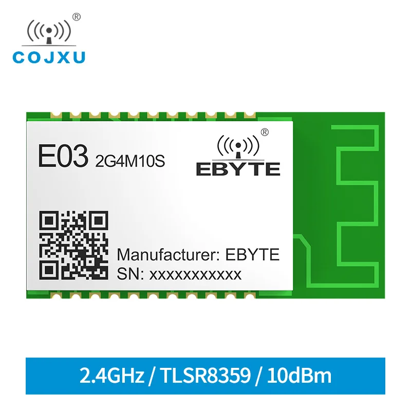 

2.4G Wireless Module 600m Range ISM Band TELINK TLSR8359 10dBm PCB Antenna 3.3V 32 digit MCU GPIO TCXO SPI Module E03-2G4M10S