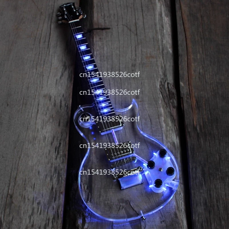 

Light acrylic transparent glass body blue light rock metal