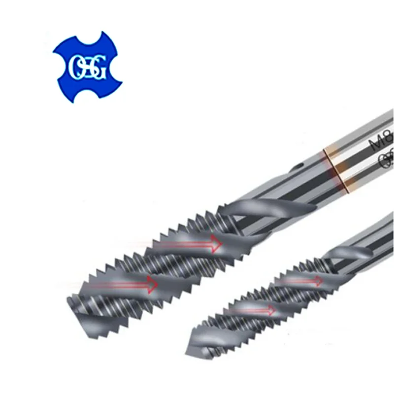 Japan OSG V Coating Spiral Fluted Tap Pointed M2 M2.5 M3 M4 M5 M6 M8 M10 M12 Machine Screw Thread Taps