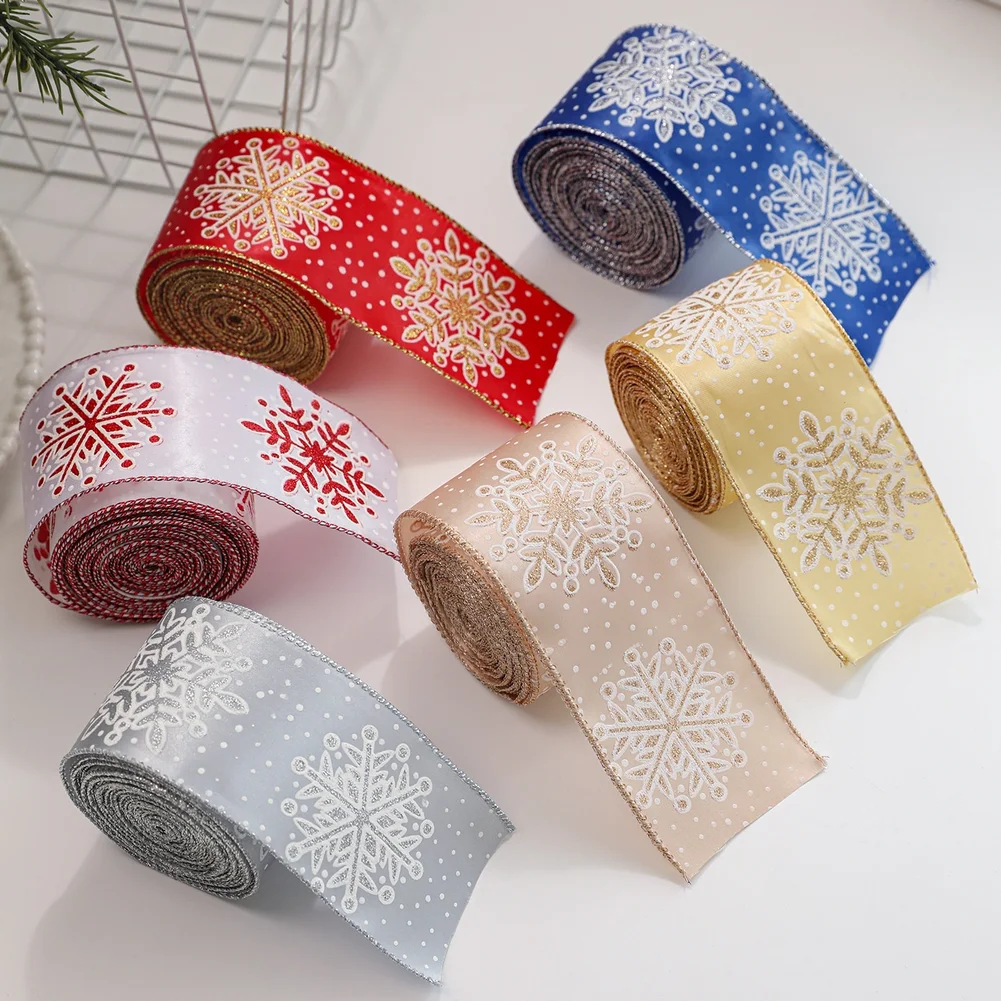 

6,3 см * 2 м Рождественская декоративная лента Атласная ткань Лук Изготовление ремесла Подарок Рождественская елка Лук Упаковка Украшение дома