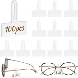 100 pcs Transparent Price Tags Sleeve for Glasses 3.7x3 cm Slip-on Eyeglasses Protector Label Tag Holder for Spectacle Frames