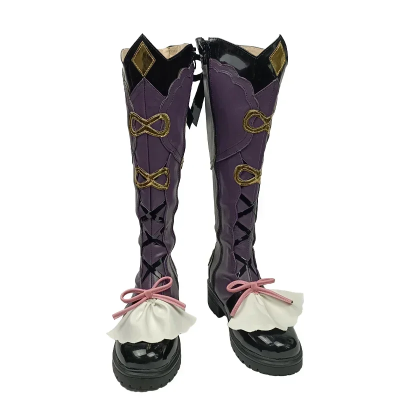 Cossun genshin impacto yunjin cosplay sapatos anime yun jin botas altas halloween cosplay acessórios de fantasia adereços
