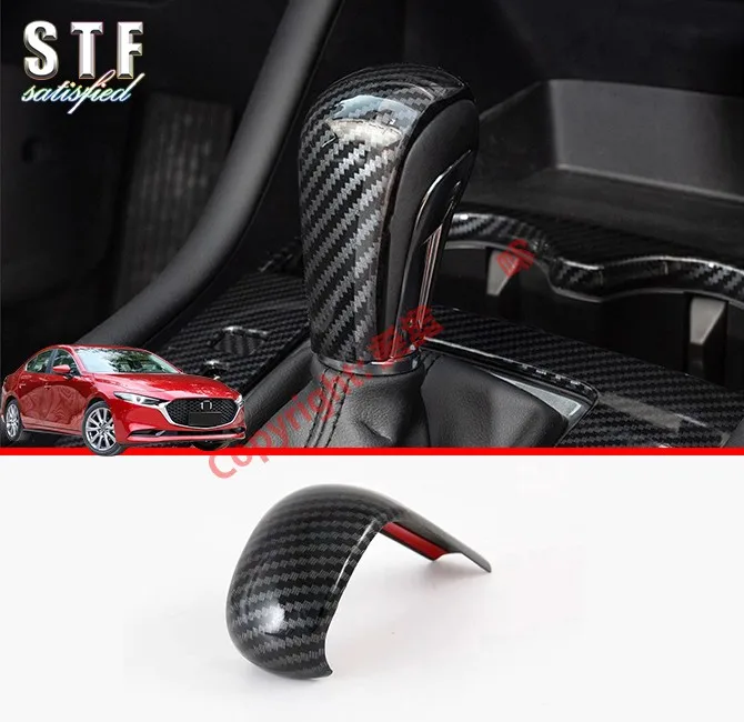 

Carbon Fiber Style Interior Gearshift Knob Trim For Mazda 3 M3 Axela 2019 2020 Car Accessories Stickers W4
