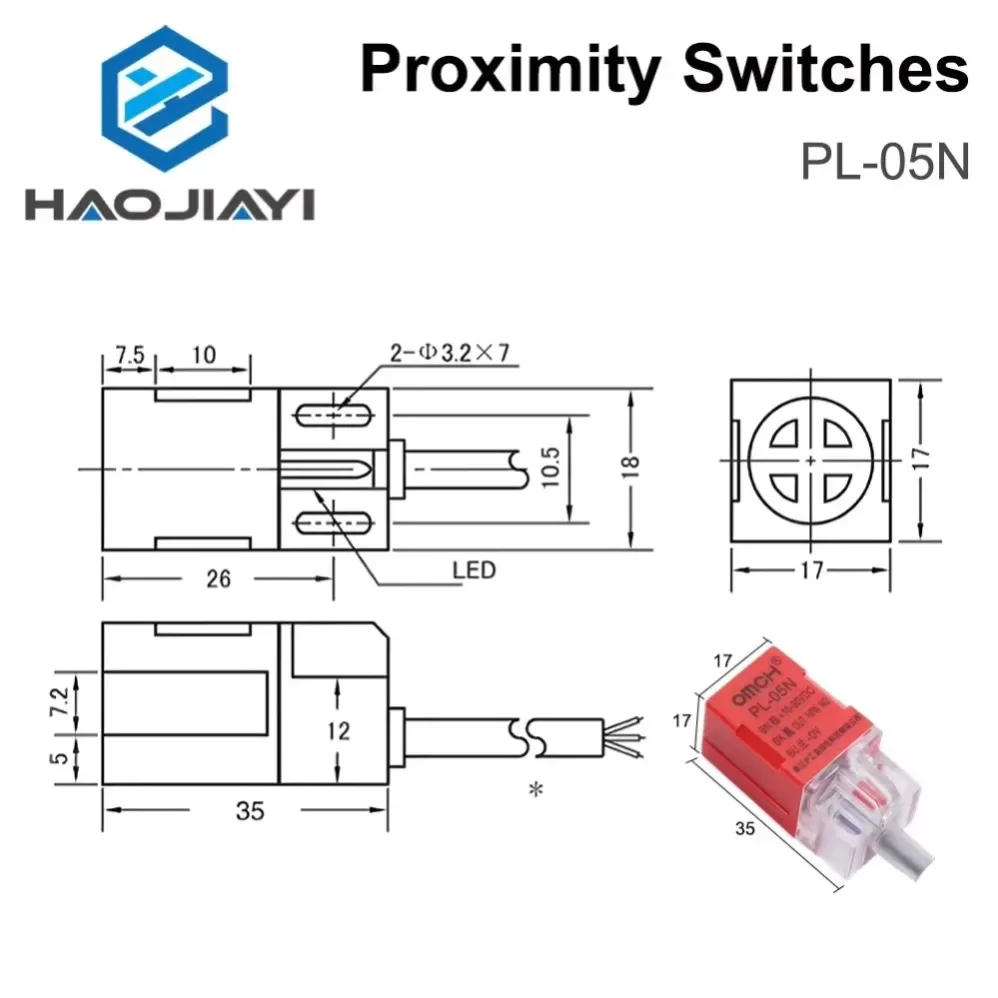 HAOJIAYI 5-30VDC Inductive Proximity Switch Square plastic sensor PS-05N PNP NPN NO