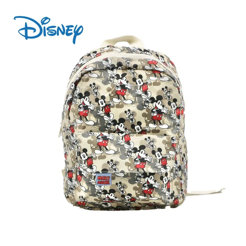 

Disney New Canvas Full Print Mickey Backpack Boy and Girl Cute Cartoon Mickey Mouse Schoolbag Large Capacity Student Backpack