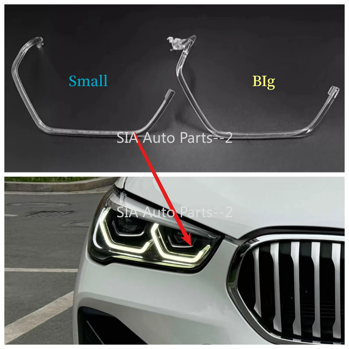 

Светодиодные световодные полосы LED Angel Eyes, акриловые трубки, дневные ходовые огни DRL для BMW X1 F48 F49 2019-2022, автомобильные световые аксессуары