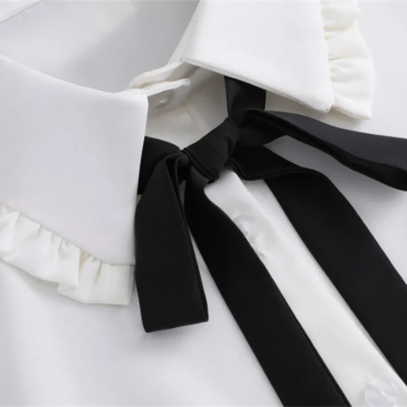 الشتاء التلبيب Bowknots وهمية طوق للمرأة خمر انفصال قميص طوق بلوزة سترة كاذبة طوق التلبيب العلاقات برقبة #6