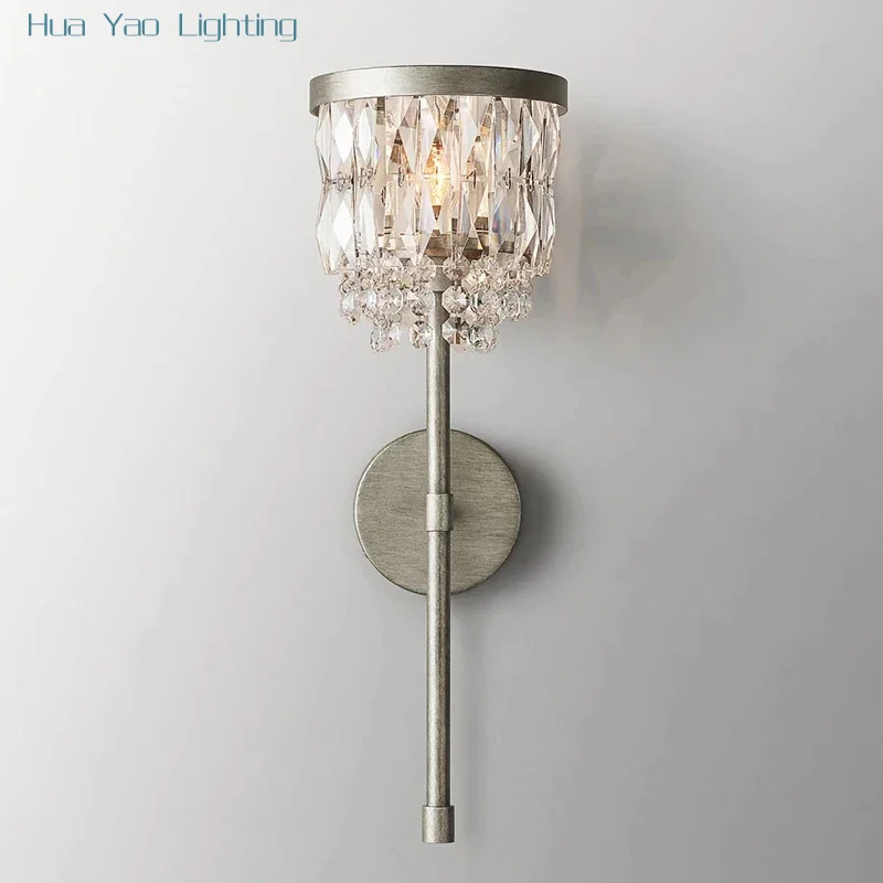 Modern Crystal Wall Lamps Lustre LED Linear Portia Stick Sconce Light Living Room Bedroom Corridor Indoor Lighting
