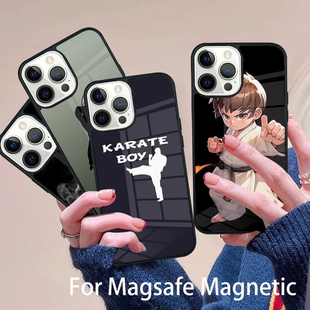 

Martial Arts Boy Phone Case Magesafe Magnetic Wireless Charge Cover For IPhone 16 11 12 13 14 15 Pro Max Plus