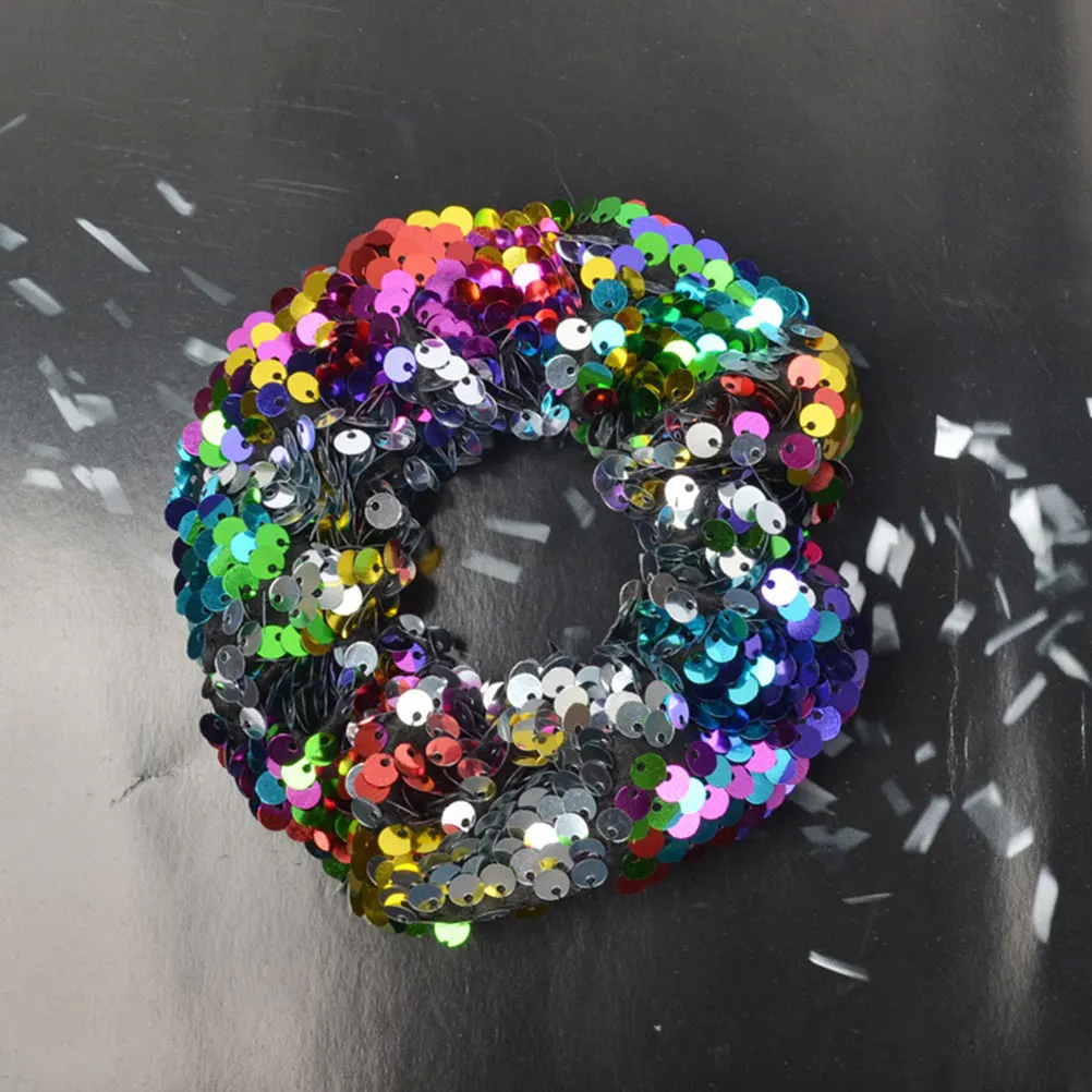 

6pcs Sequin Scrunchies Elastic Ponytail Holders Ties Resistant Wear Tear Ponytail Holders Gift