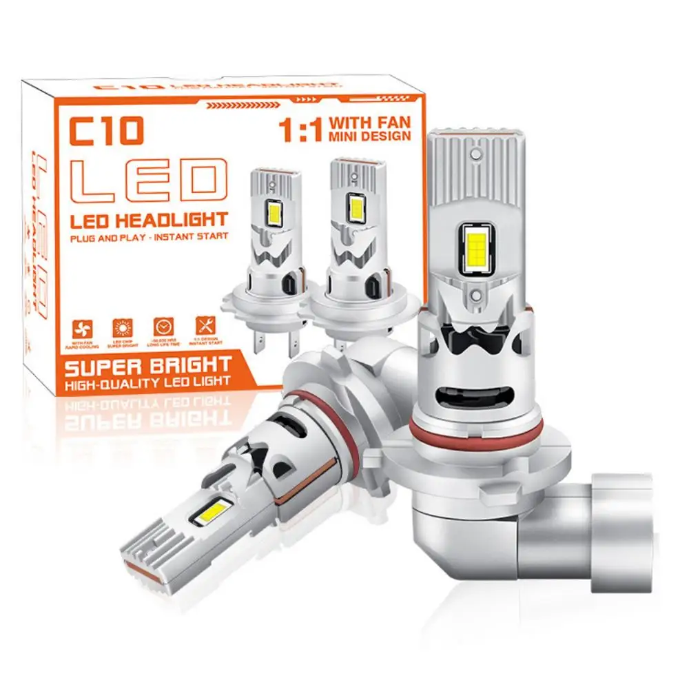 

2PCS H7 Auto Headlight H1 H3 H4 H11 9005 9006 9012 LED Lamp Auto Highlight With Fan 66W Fog Light Headlamp 6000K
