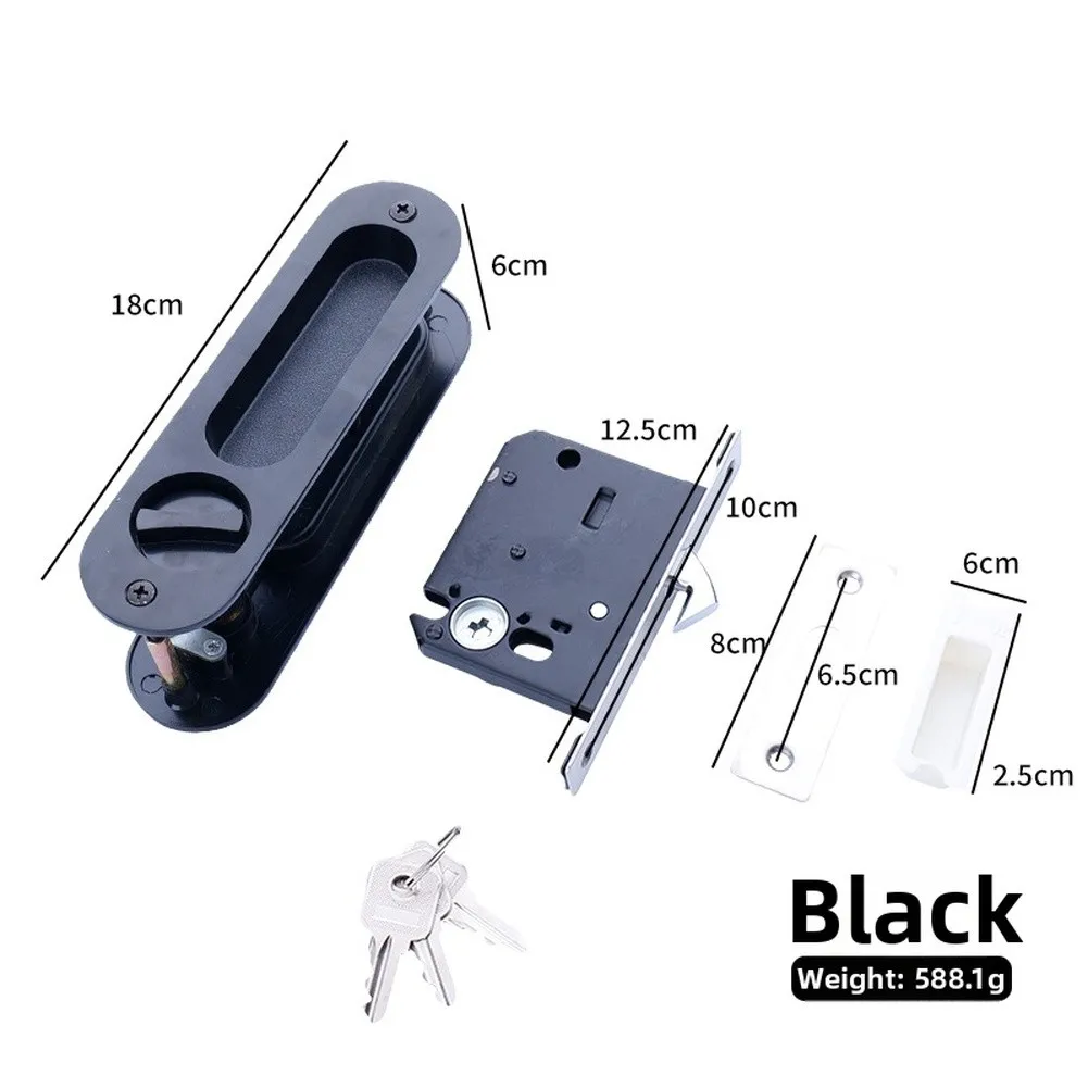 Sliding Door Lock with Key for Wooden Sliding Doors Constructed from Brushed Aluminum Alloy for Durability and Stability