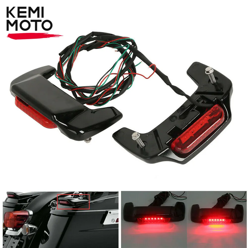 

KEMIMOTO 1993-2013 LED Light Saddlebag Lid Spoiler For Touring Electra Glide For Road King For Touring 1993-2013