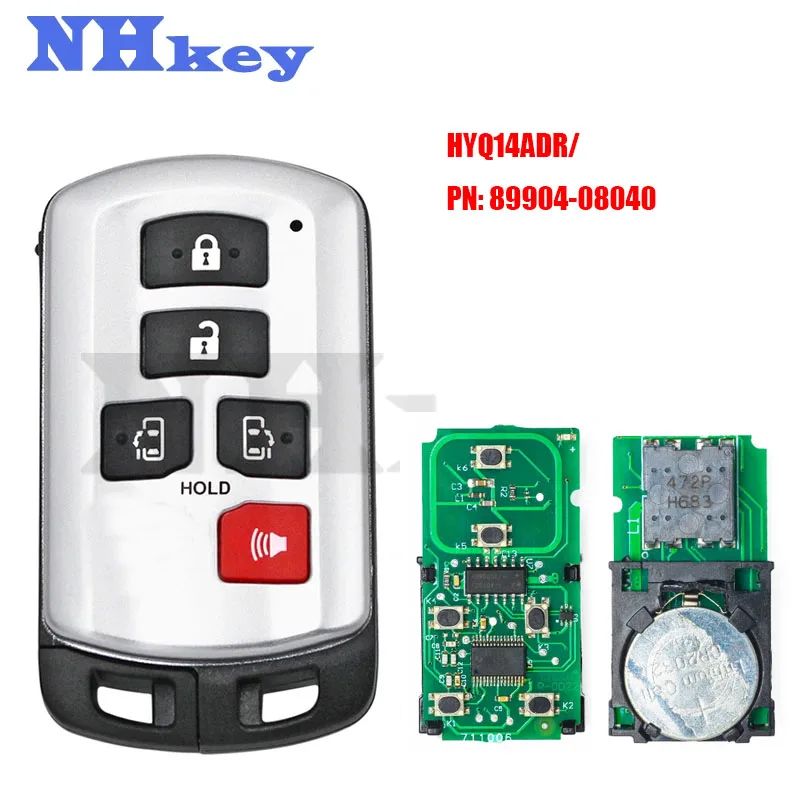 

NHKEY For Toyota 2019-2020 Sienna 5 Button FSK 314.3MHz Smart Key/Board Sienna/ID74 CHIP/FCC ID: HYQ14ADR/PN: 89904-08040