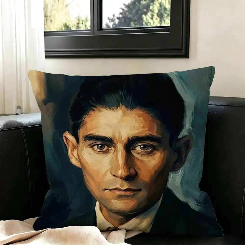 Abstract Surreal F-Franz Kafka  Square Double-Sided printed Pillow Case Bedroom Bedside Pillow Sofa Cushion Cover