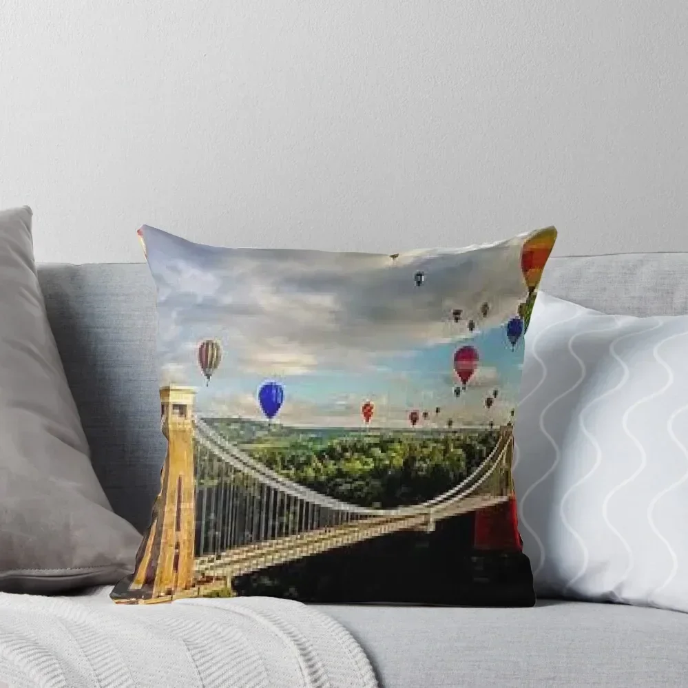 

air balloons flying over clifton suspension bridge Throw Pillow Christmas Pillow Covers Cushion Cover Luxury pillow