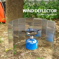 9 Plates Foldable Gas Stove Windshield Outdoor Camping Cooking Burner Windproof Screen Aluminium Alloy Outdoor Stove Wind Shield