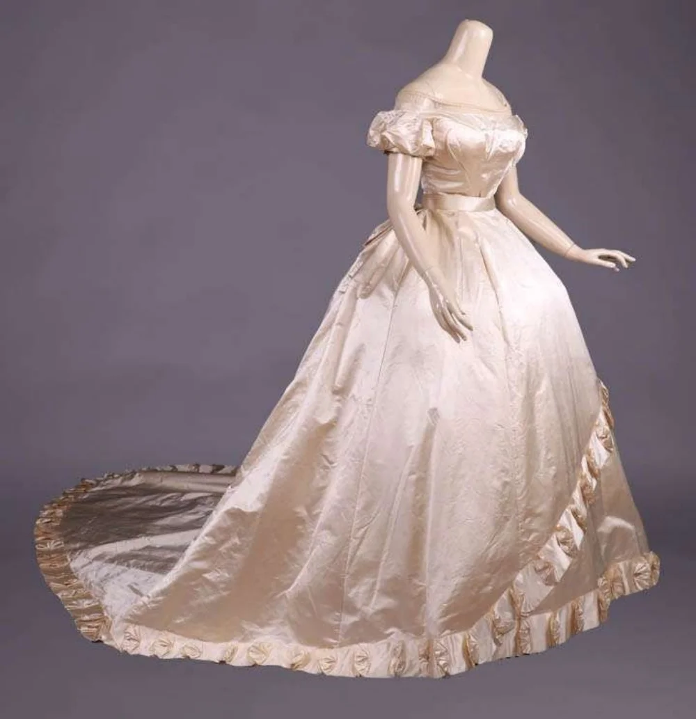 1855년대 오프 숄더 웨딩 드레스 역사 재연 공주 시시 의상 빅토리아 남북 전쟁 사우스 벨 티 볼 가운