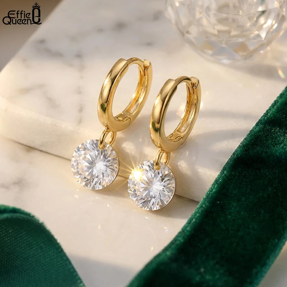 

Элегантные серьги-подвески Effie Queen из стерлингового серебра 925 пробы с кубическим цирконием, аксессуары для повседневной носки, украшения для вечеринок и дней рождения, подарок APE82