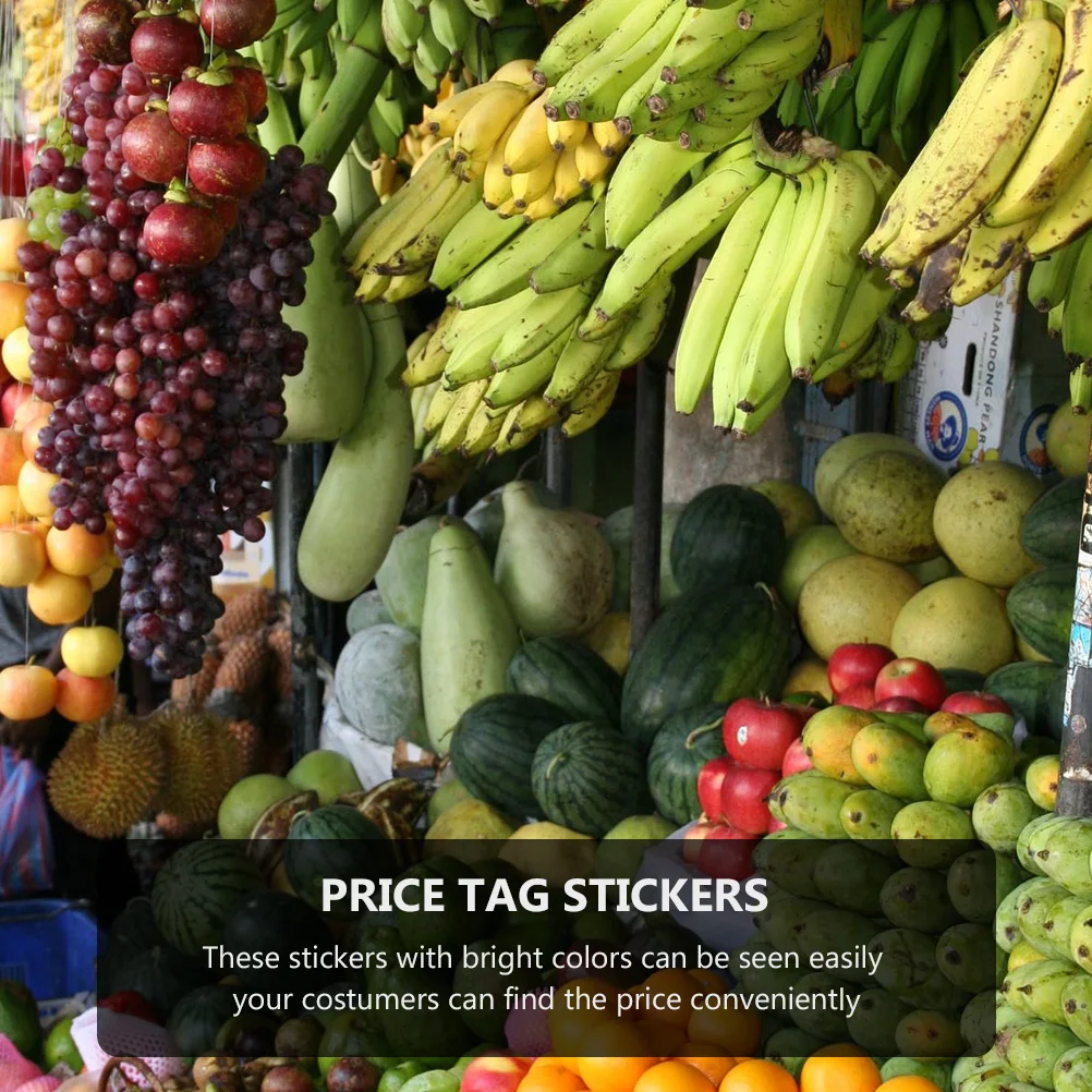 

Bright Color Removable Adhesive Stickers Price Labels For Supermarket Retail Store Supplies Blank Fluorescent Decals