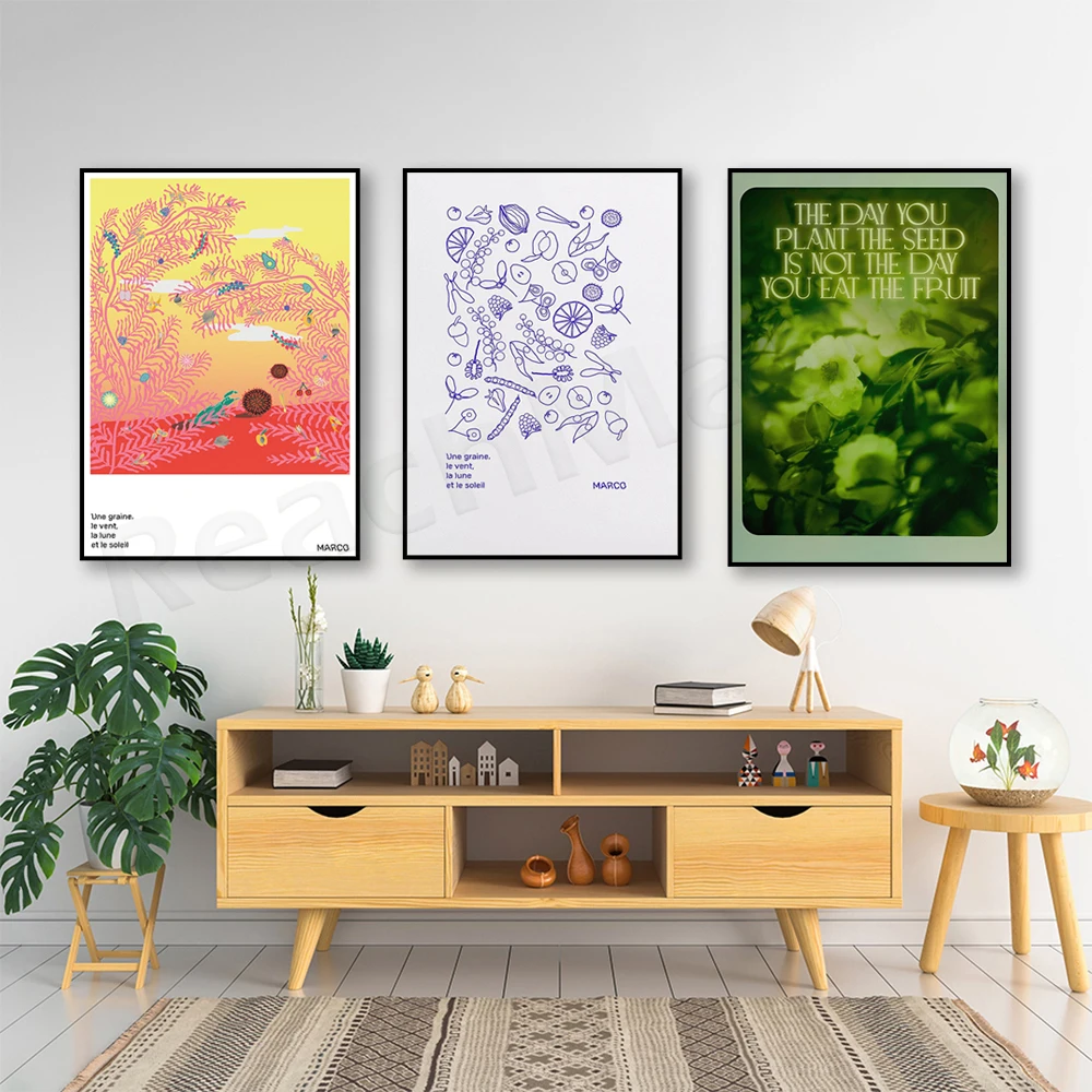 Seeds and ferns, plant seeds poster, affirmation art, inspirational growth mindset, self-love for the soul, law of attraction,