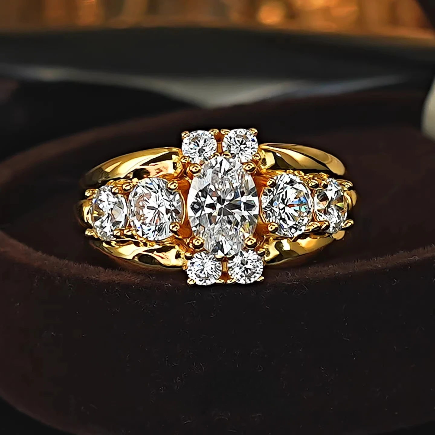 

925 silver ring inlaid with high carbon diamond, fashionable and cool, index finger antique diamond jewelry