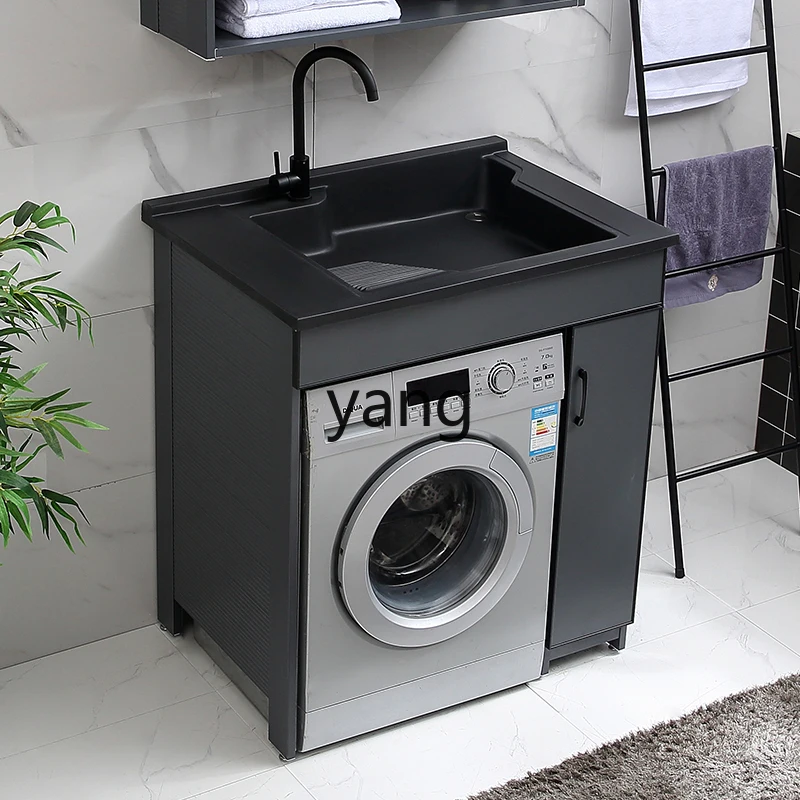 Yjq Washing Machine Face Washing Cabinet Quartz Stone Countertop Bathroom Wash Basin Integrated Custom Combination