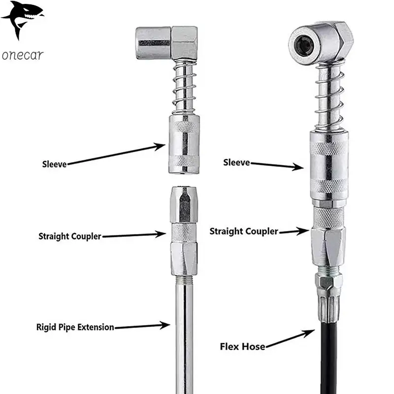 Professional Grease Coupler Fitting Tool 90 Degree Coupler Grease Fitting Tool Grease Nozzle Tool Lubrication Tool Accessories