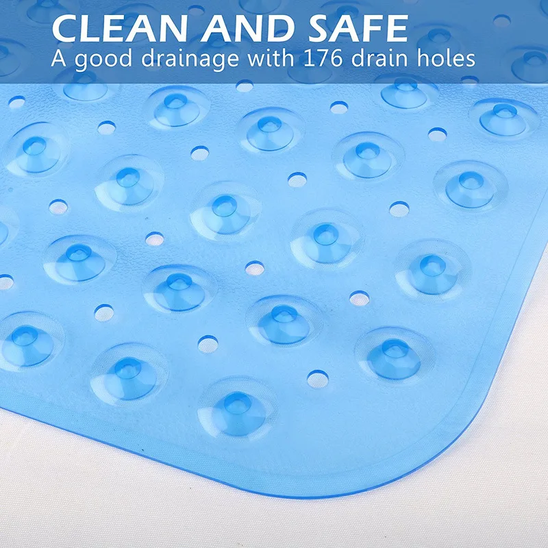 

Rectangle PVC Anti-skid Bath Mat Soft Bathroom Massage Mat Suction Cup Non-slip Bathtub Carpet 40x100cm