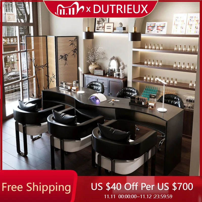 

Легкий роскошный деревянный стол для ногтей, ящик для европейского макияжа, высококачественный маникюрный стол, минималистичный, легко чистящаяся мебель Nageltisch