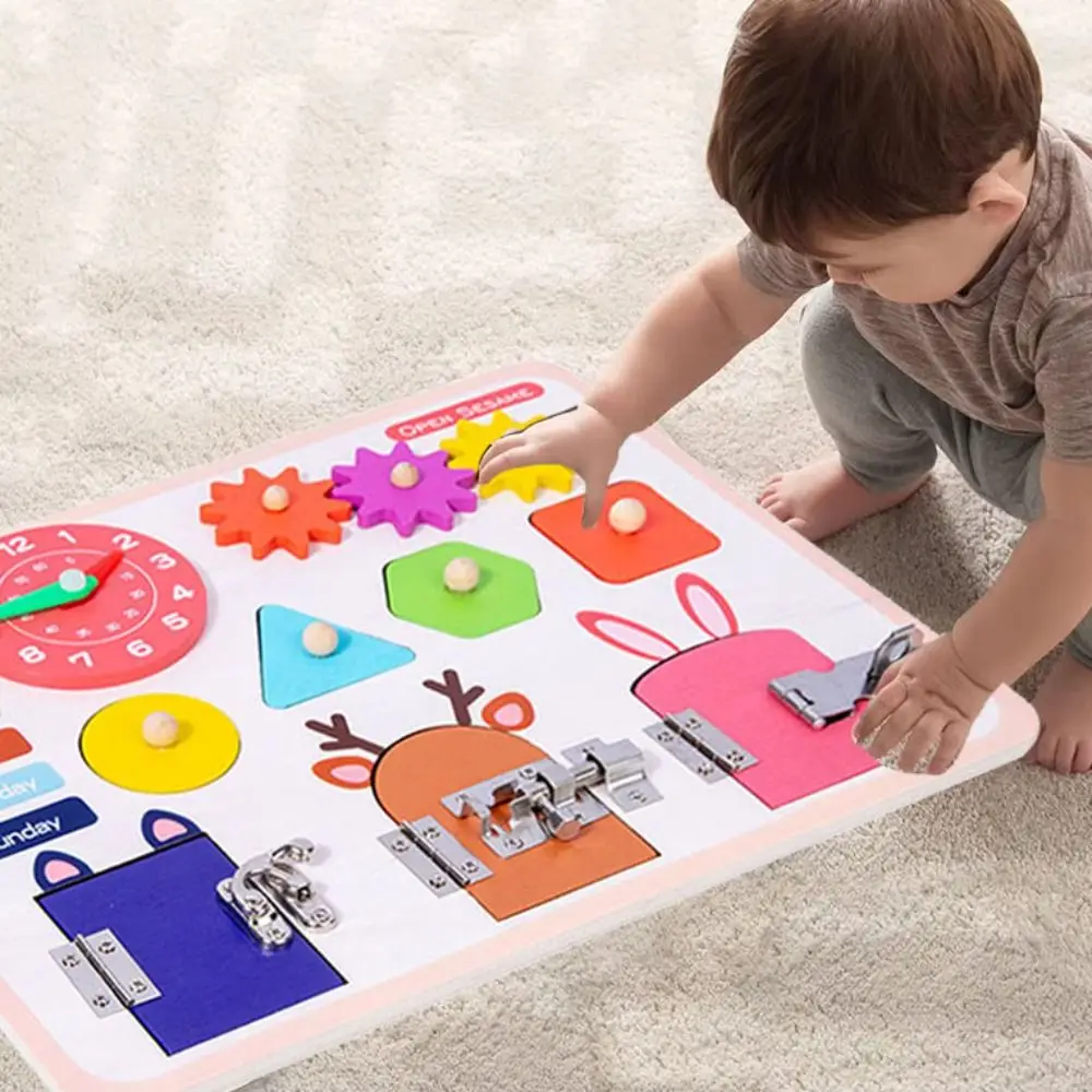 فتح خشبي مشغول مجلس اللعب شكل فارز لغز مونتيسوري مشغول مجلس اللعب التفاعلية المحمولة مونتيسوري فتح لعبة