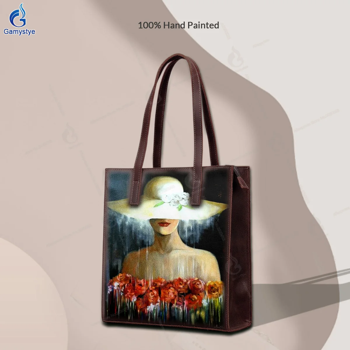 Personalizar bolso Art Hand Painted Flowers and Women Bags Ladies Designer Brand Handbags High Quality Messenger Shoulder Bag