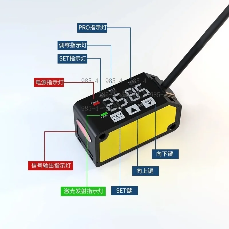 Switch Analog Measurement Laser Displacement Sensor FSD22, Used for Testing Thickness, Flatness and Height