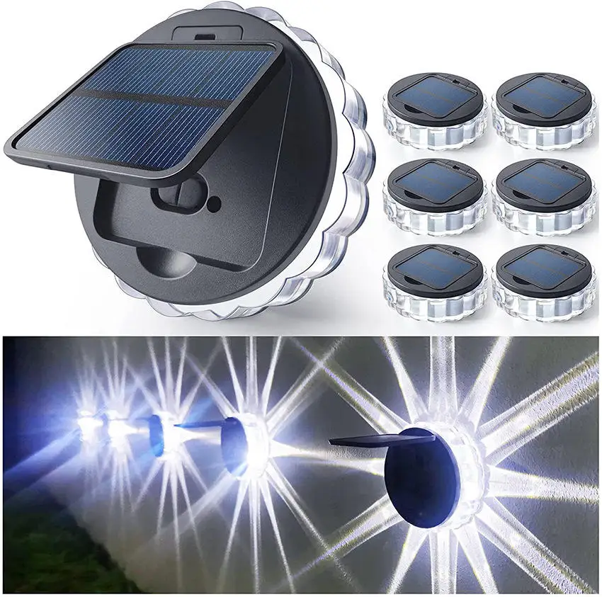 8 modes solar wall light waterproof remote control LED step light stair light for garden yard landscape decoration