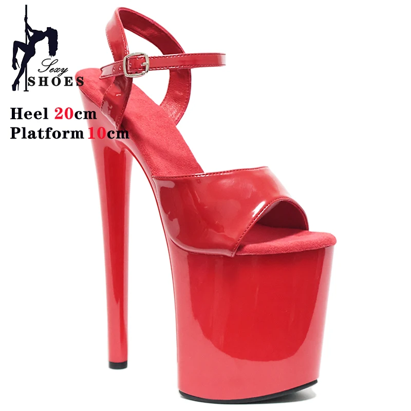 Big Shoe Size 41 42 43 Sandals Women Platform Shoes Sexy Pole Dance Shoes 20CM High Heels Open Toe Nightclub Shoes Red Pumps