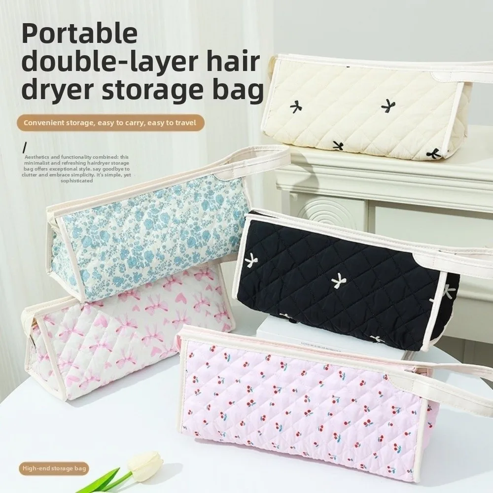 

Вместительная сумка для хранения фена с ручкой, компактная сумка для хранения плойки, пылезащитный мягкий органайзер для канцелярских принадлежностей