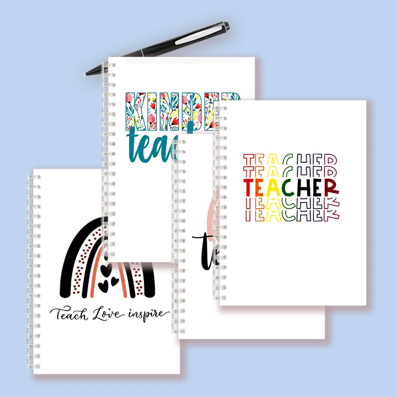 caderno espiral com design floral ensinar inspiracao amor arco iris caderno bloco de escrita diario professor vida presente dia a5 01