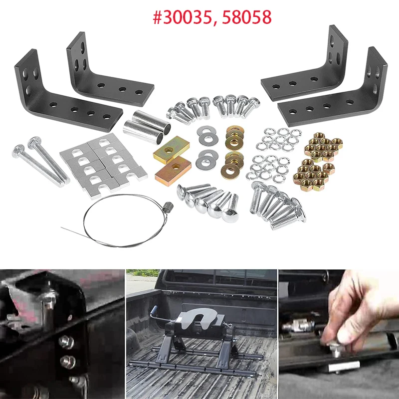 

Universal Installation Kit W/Hardware and Brackets for Reese 5th Wheel Trailer Hitches Installation Kit #30035, 58058 30439