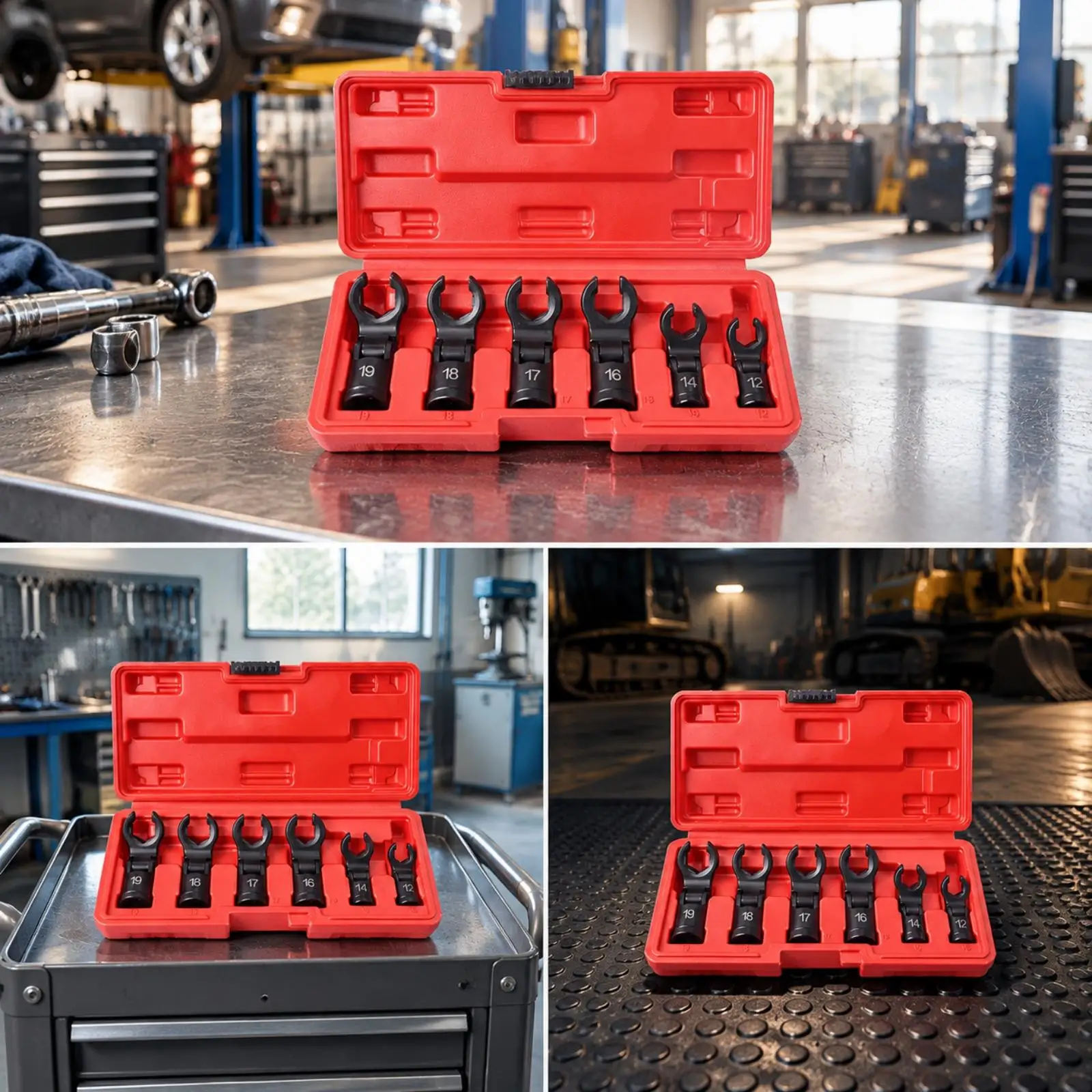 Heavy Duty Pipe Wrench Hydraulic Tool Chrome Vanadium Steel Rotating Head with Storage Case for Automotive and Hydraulic